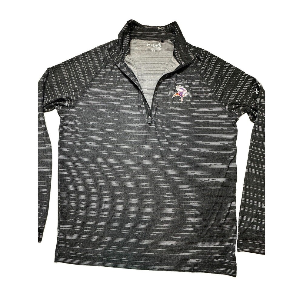 Columbia Golf Minnesota Vikings Mens Medium 1/4 Zip Pullover Black NFL
